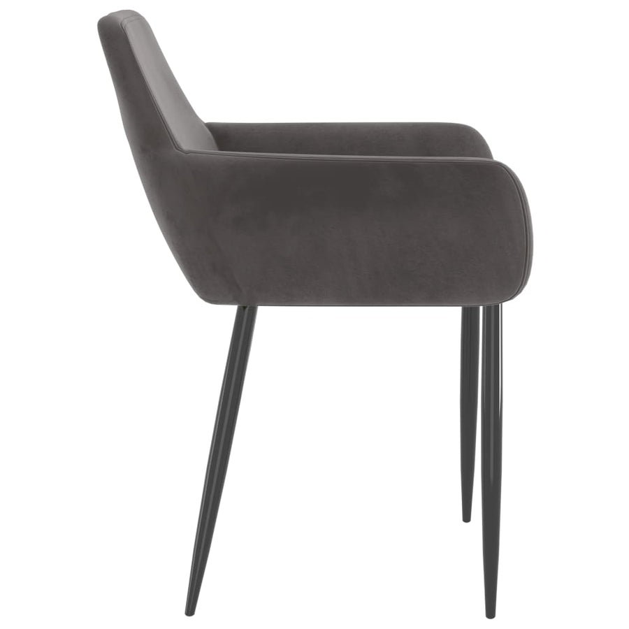 Eetkamerstoelen 2 St Fluweel Donkergrijs