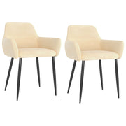 Eetkamerstoelen fluweel crème set van 2