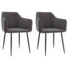 Dining chairs 2 pcs velvet dark grey