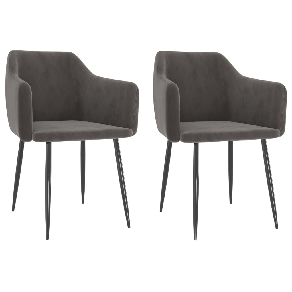 Eetkamerstoelen Fluweel Donkergrijs