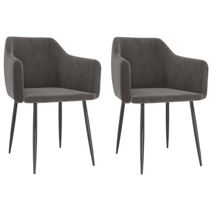 Eetkamerstoelen Fluweel Donkergrijs