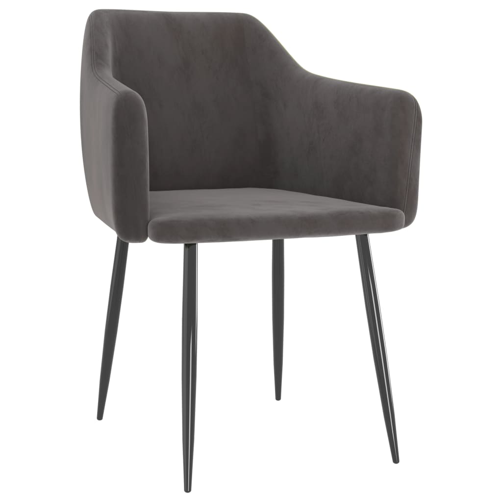 Eetkamerstoelen Fluweel Donkergrijs