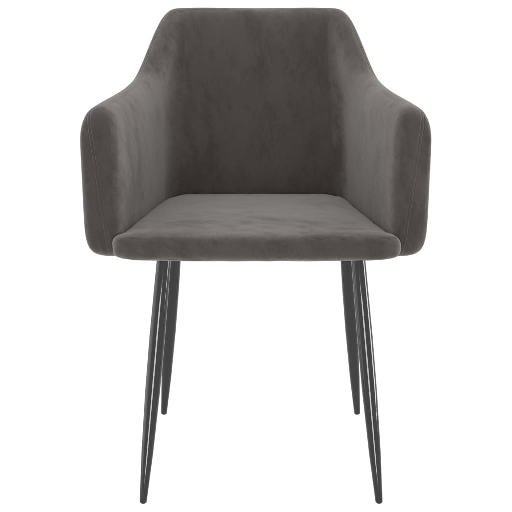 Eetkamerstoelen Fluweel Donkergrijs