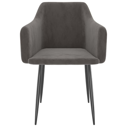 Eetkamerstoelen Fluweel Donkergrijs