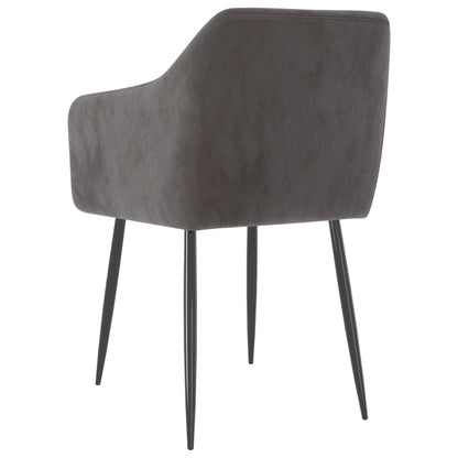 Eetkamerstoelen Fluweel Donkergrijs