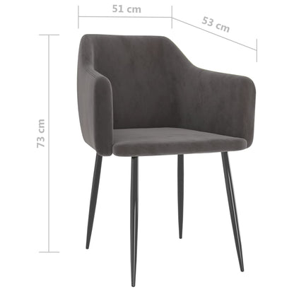 Eetkamerstoelen Fluweel Donkergrijs