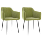 Eetkamerstoelen 2 st fluweel lichtgroen 51x53x73 cm