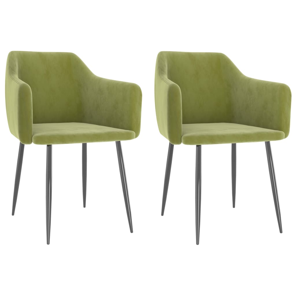 Eetkamerstoelen 2 St Fluweel Lichtgroen