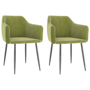 Eetkamerstoelen 2 st fluweel lichtgroen 51x53x73 cm