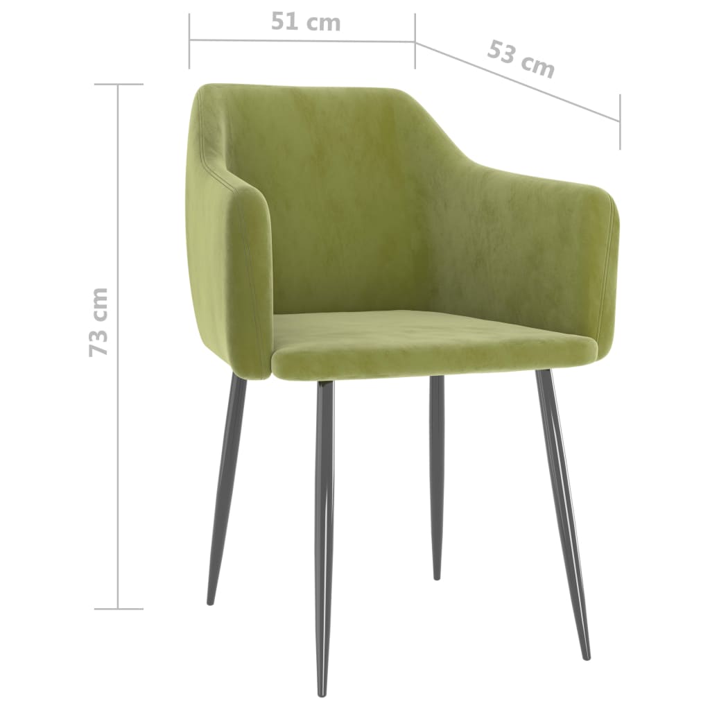 Eetkamerstoelen 2 St Fluweel Lichtgroen