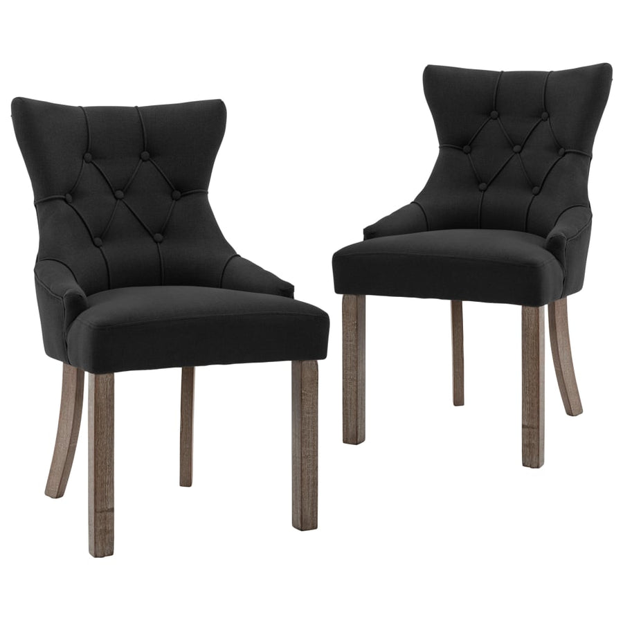 Eetkamerstoelen Stof 2 Zwart
