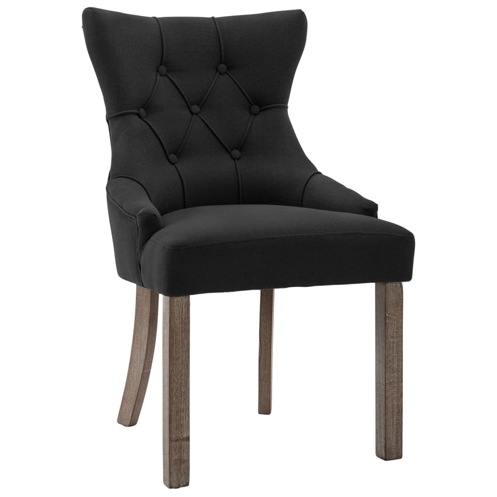 Eetkamerstoelen Stof 2 Zwart