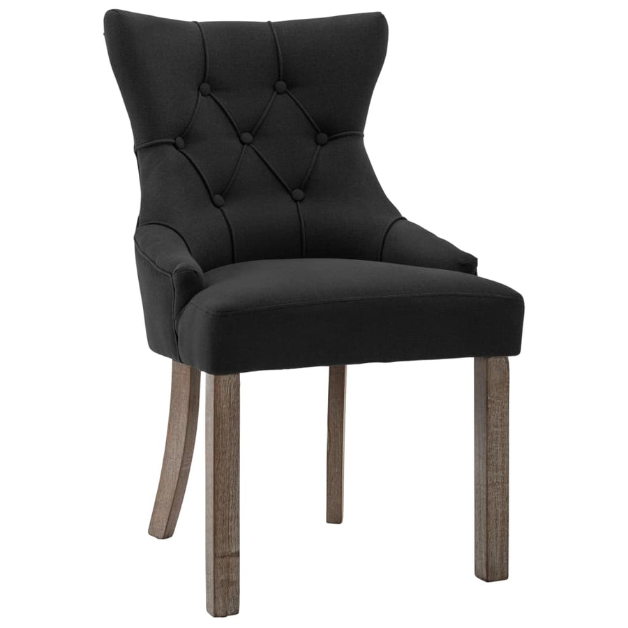 Eetkamerstoelen Stof 2 Zwart