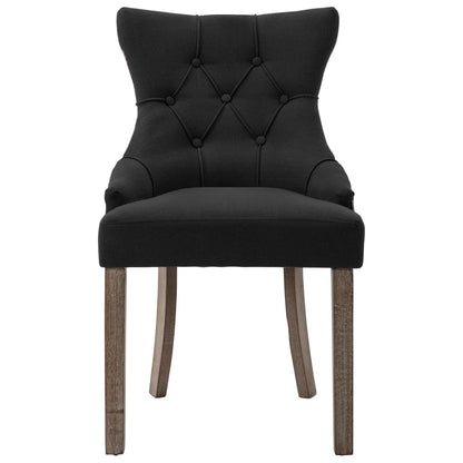 Eetkamerstoelen Stof 2 Zwart