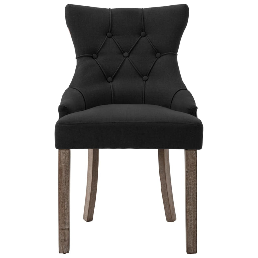 Eetkamerstoelen Stof 2 Zwart