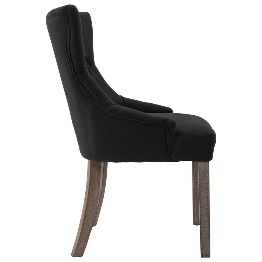 Eetkamerstoelen Stof 2 Zwart