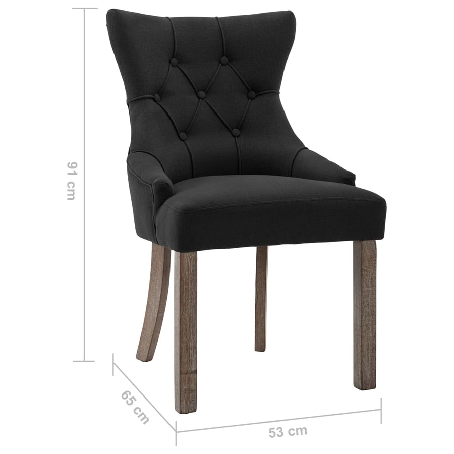 Eetkamerstoelen Stof 2 Zwart