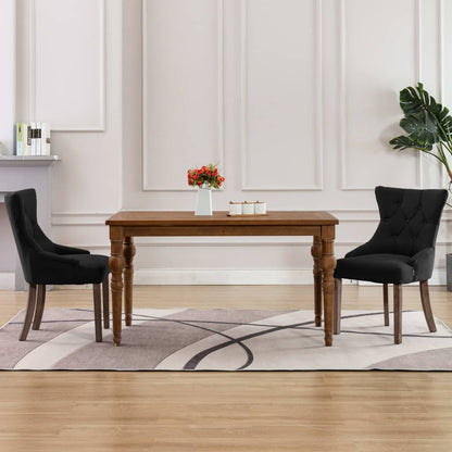 Eetkamerstoelen Stof 2 Zwart