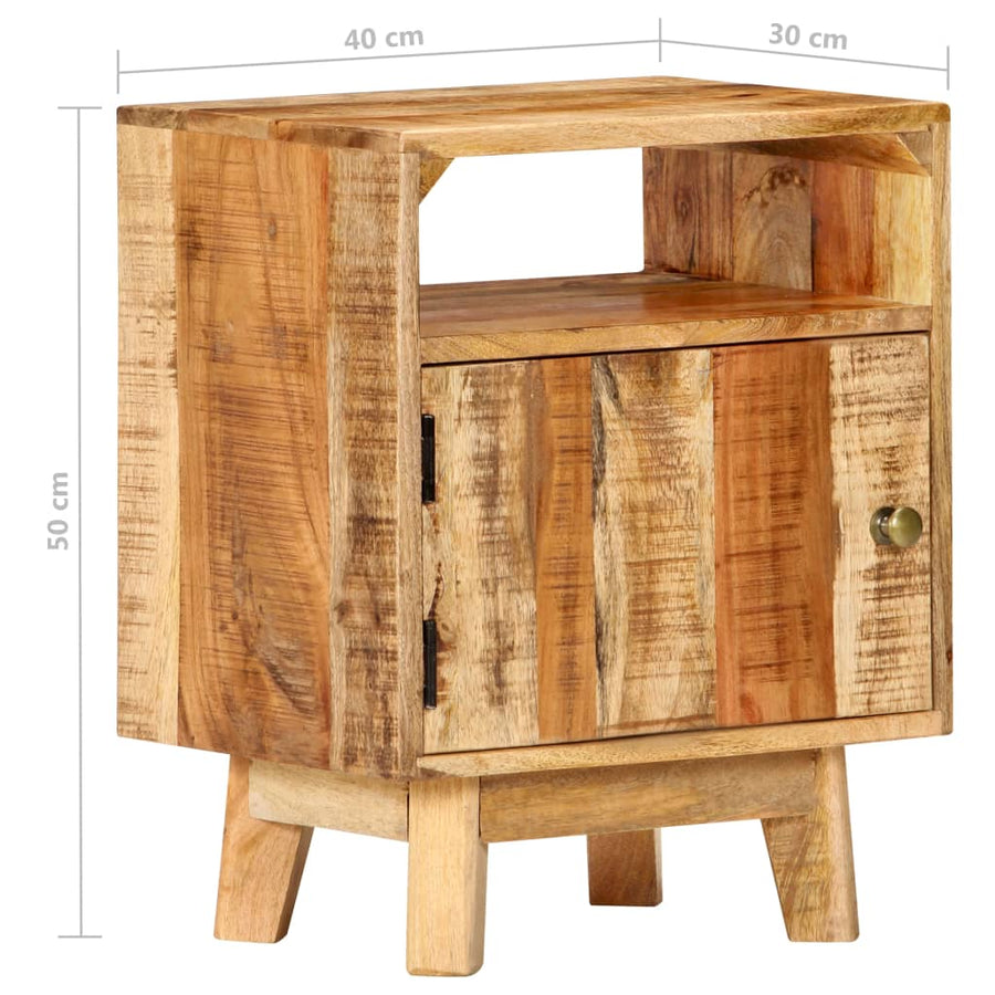 Nachtkastje 40X30X50 Cm Ruw Mangohout