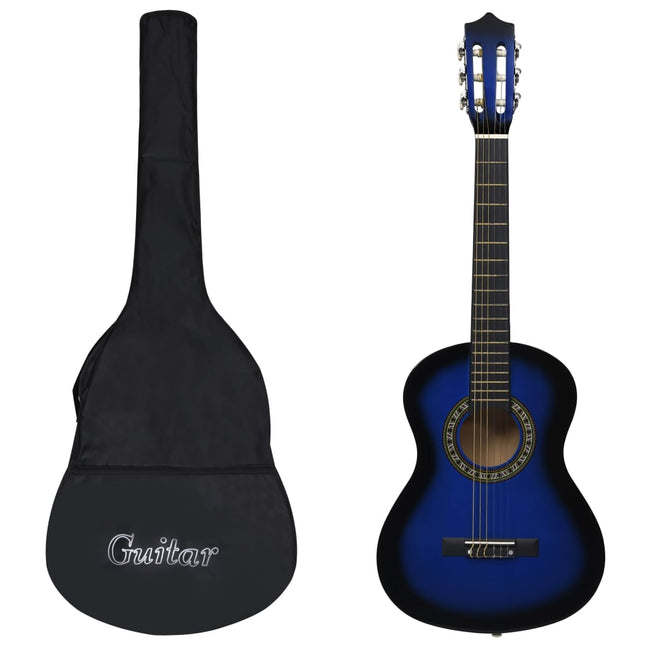 Gitaar Klassiek Beginner Kinderen Met Tas 1/2 34 Blauw