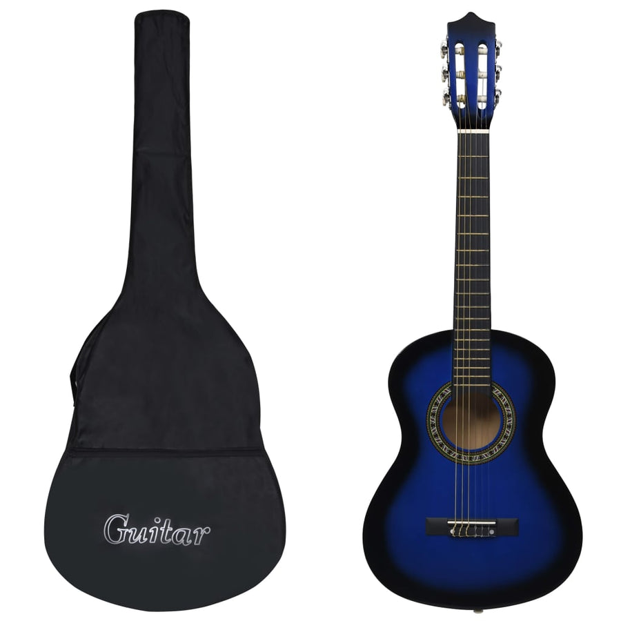 Gitaar Klassiek Beginner Kinderen Met Tas 1/2 34 Blauw