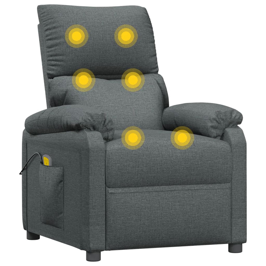 Massagestoel Stof Donkergrijs 1