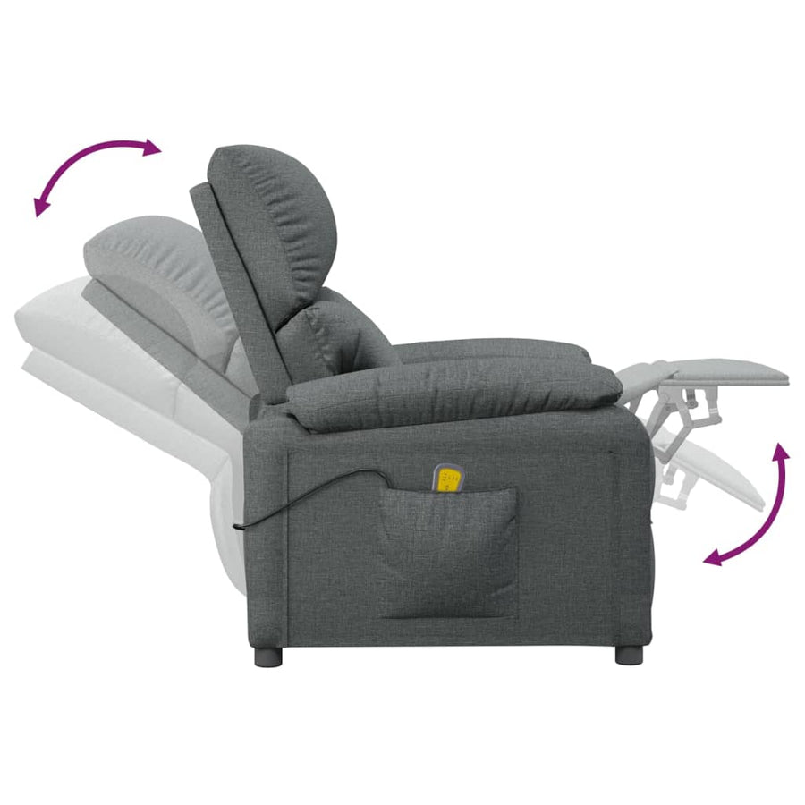 Massagestoel Stof Donkergrijs 1