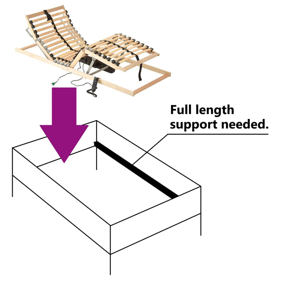 Lattenbodem Met 28 Latten 7 Zones Elektrisch 100 x 200 cm Verstelbaar (elektrisch)