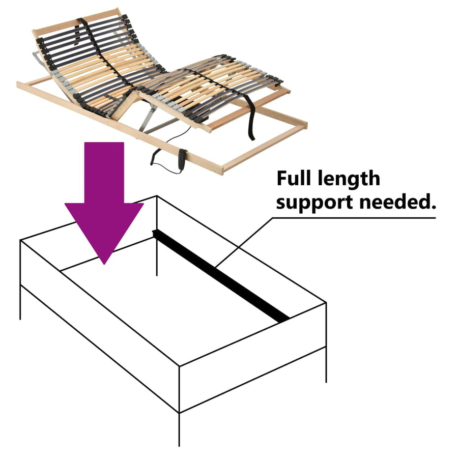Lattenbodem Met 42 Latten 7 Zones Elektrisch 70 x 200 cm Verstelbaar (elektrisch)
