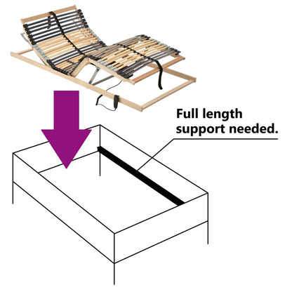 Lattenbodem Met 42 Latten 7 Zones Elektrisch 90 x 200 cm Verstelbaar (elektrisch)