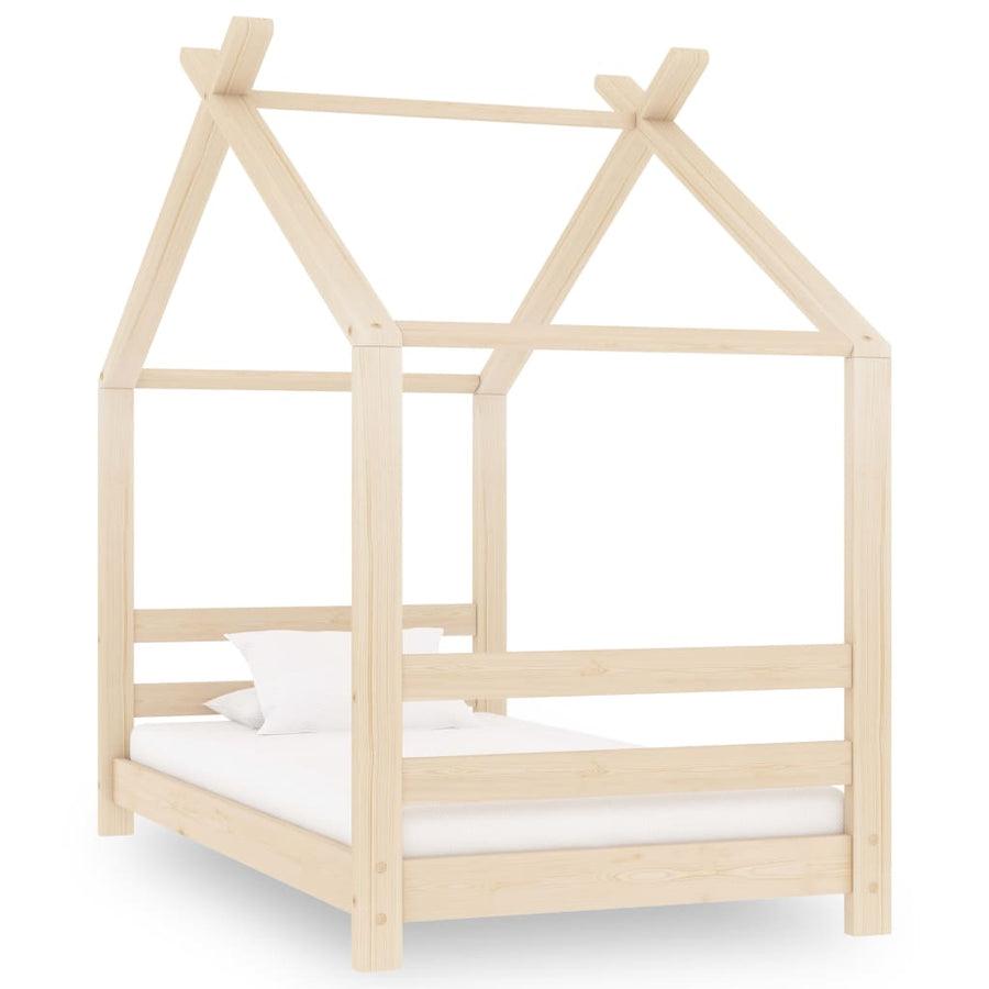 Kinderbedframe massief grenenhout 70x140 cm 70 x 140 cm Bruin