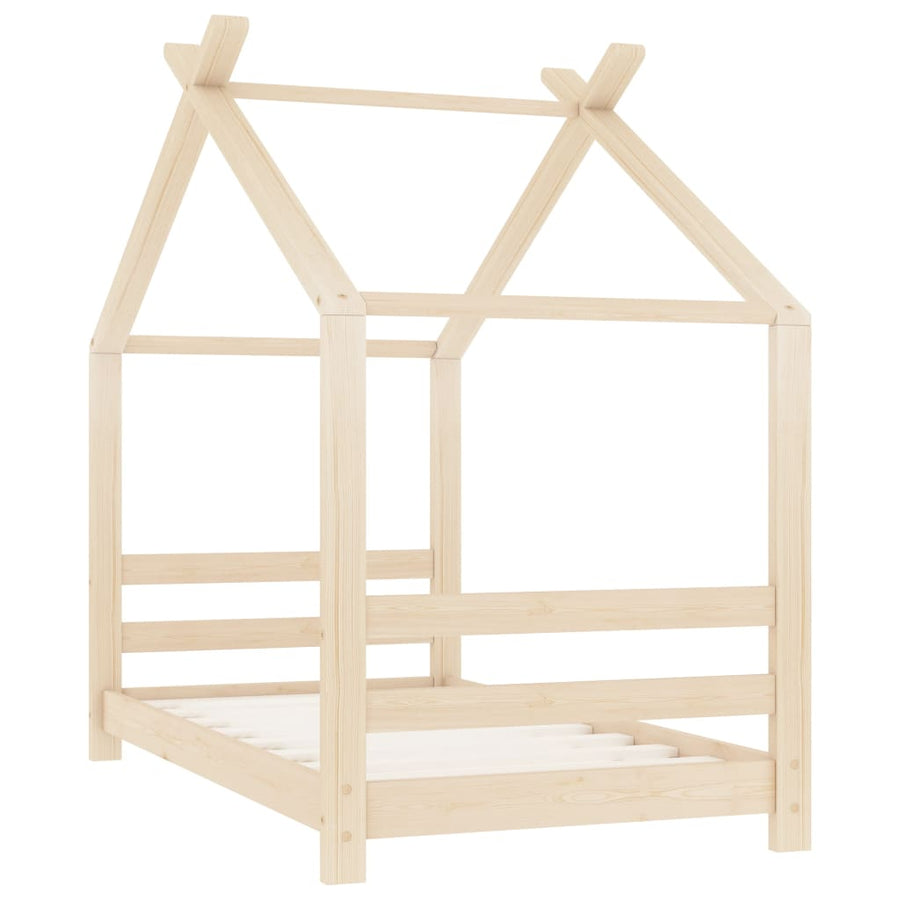 Kinderbedframe massief grenenhout 70x140 cm 70 x 140 cm Bruin