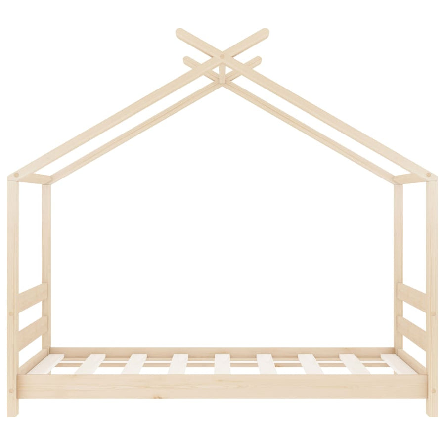 Kinderbedframe massief grenenhout 70x140 cm 70 x 140 cm Bruin