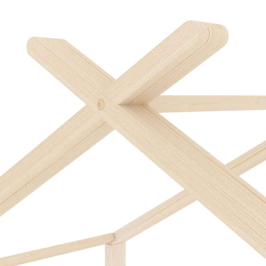 Kinderbedframe massief grenenhout 70x140 cm 70 x 140 cm Bruin