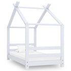 Kinderbedframe 70x140 cm massief grenenhout wit