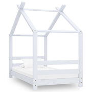 Kinderbedframe 70x140 cm massief grenenhout wit