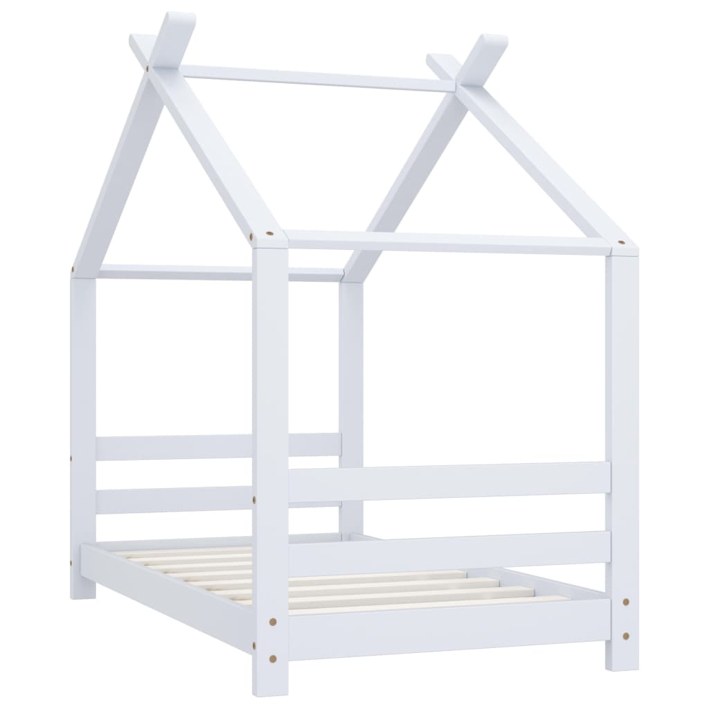 Kinderbedframe Massief Grenenhout 70 x 140 cm Wit