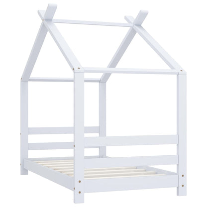 Kinderbedframe Massief Grenenhout 70 x 140 cm Wit