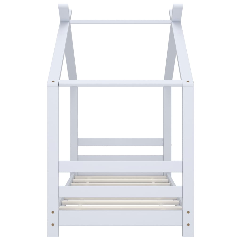 Kinderbedframe Massief Grenenhout 70 x 140 cm Wit