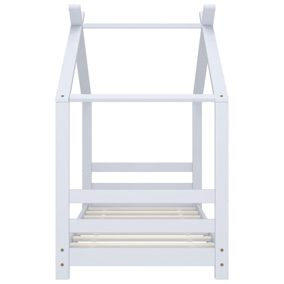 Kinderbedframe Massief Grenenhout 70 x 140 cm Wit