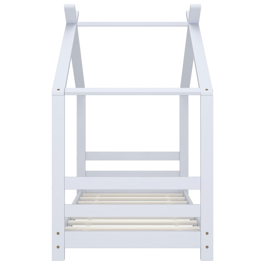 Kinderbedframe Massief Grenenhout 70 x 140 cm Wit