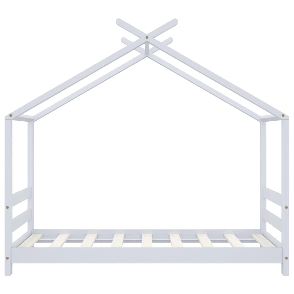 Kinderbedframe Massief Grenenhout 70 x 140 cm Wit