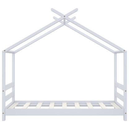 Kinderbedframe Massief Grenenhout 70 x 140 cm Wit