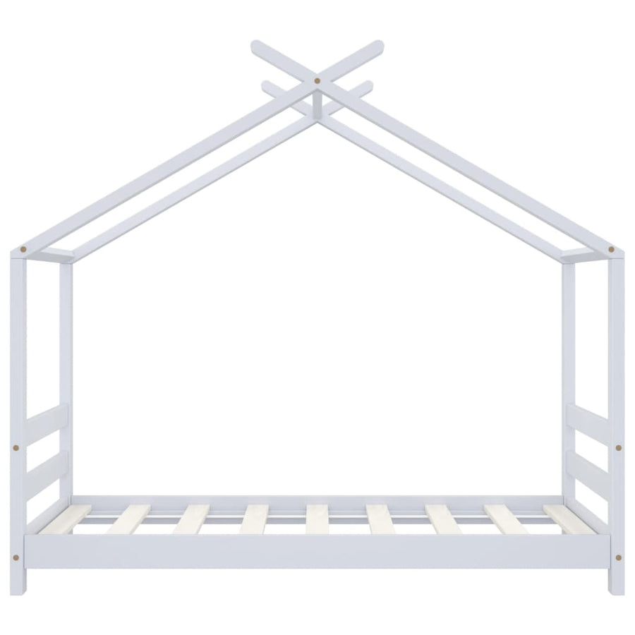 Kinderbedframe Massief Grenenhout 70 x 140 cm Wit
