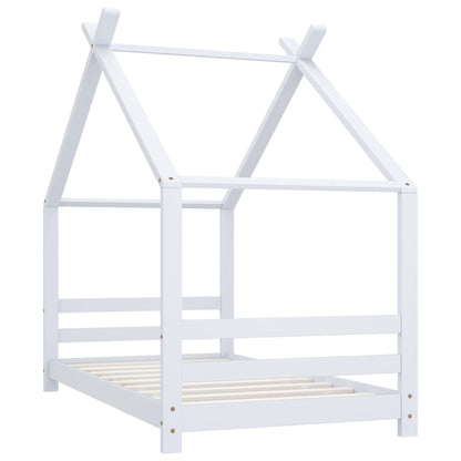 Kinderbedframe Massief Grenenhout 80 x 160 cm Wit