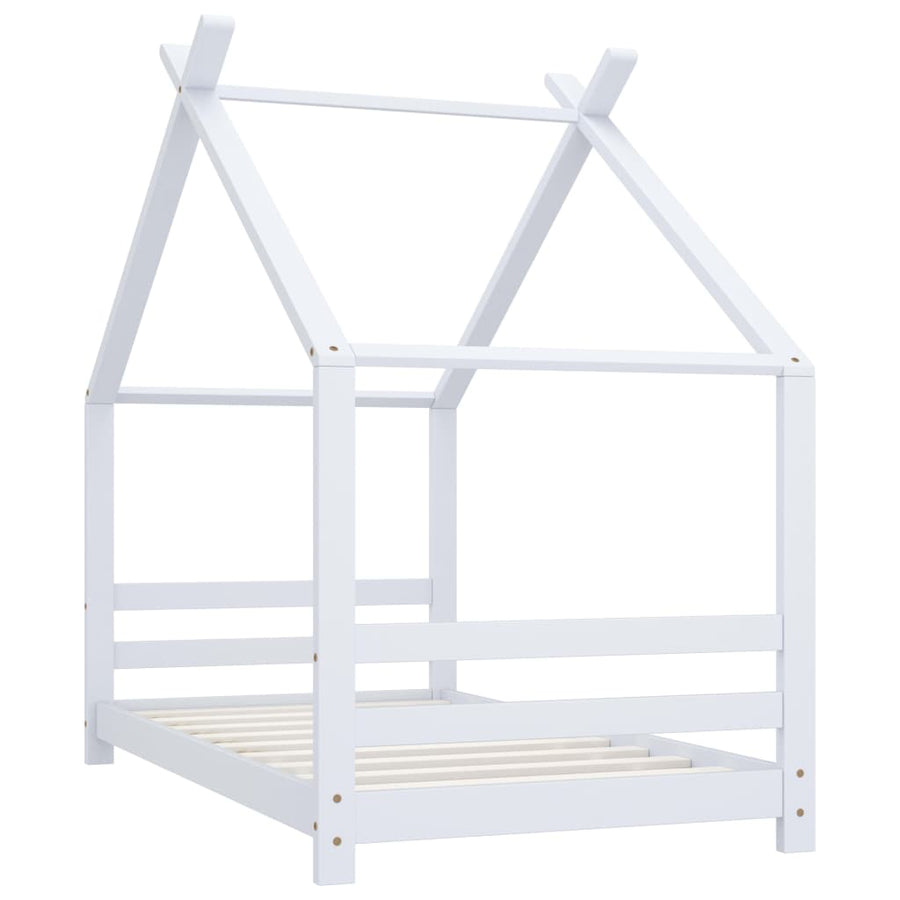 Kinderbedframe Massief Grenenhout 80 x 160 cm Wit