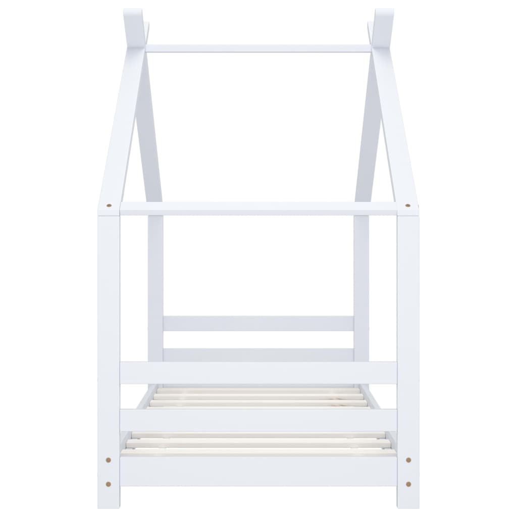 Kinderbedframe Massief Grenenhout 80 x 160 cm Wit