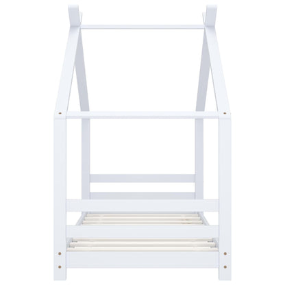 Kinderbedframe Massief Grenenhout 80 x 160 cm Wit