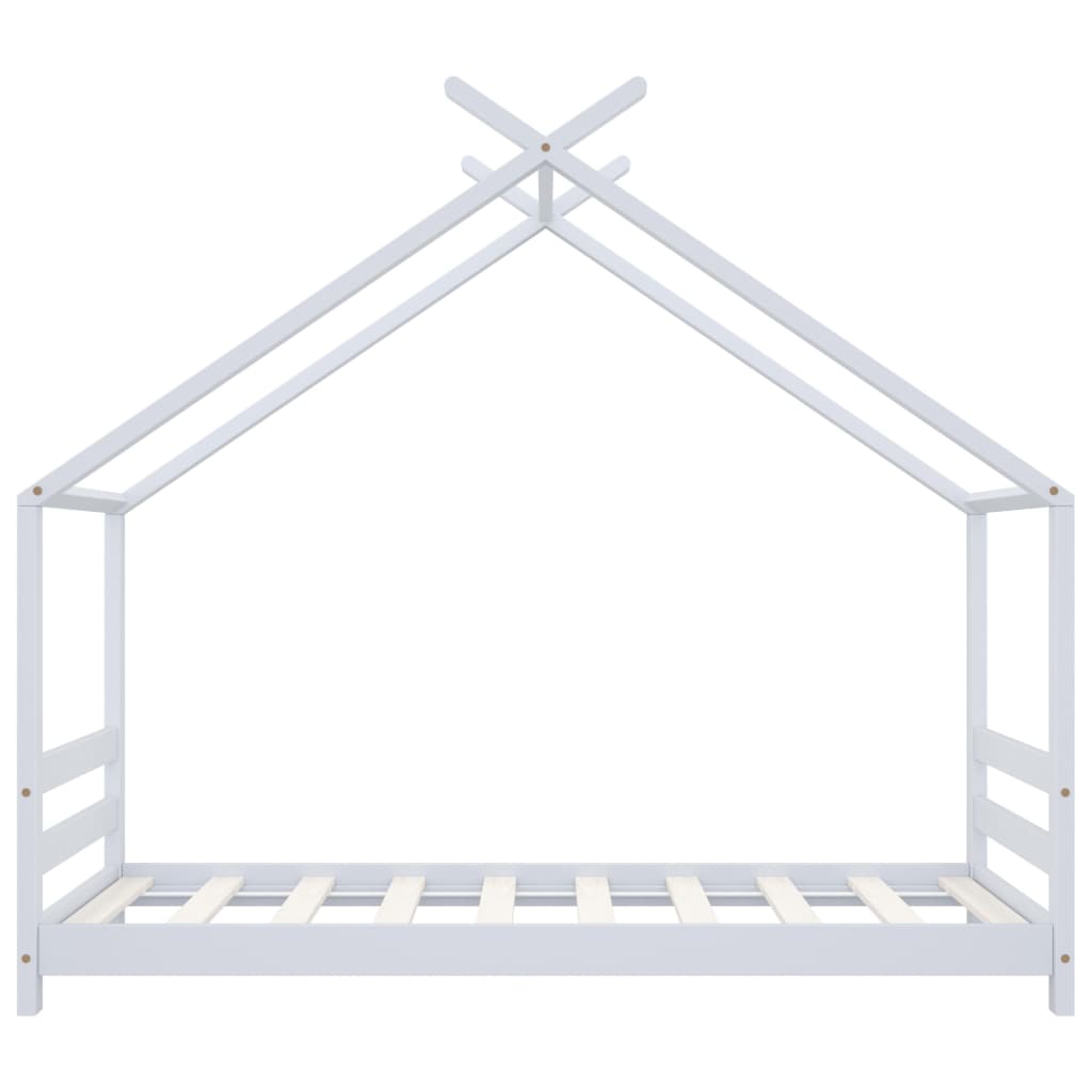 Kinderbedframe Massief Grenenhout 80 x 160 cm Wit