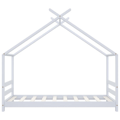 Kinderbedframe Massief Grenenhout 80 x 160 cm Wit